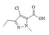 1-甲基-3-乙基-4-氯吡唑-5-甲酸； 
4-Chloro-3-ethyl-1-methyl-1H-pyrazole-5-carboxylic acid；
EMCA